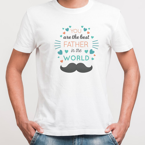 Premium Quality T-shirt Print - Best Father in the World