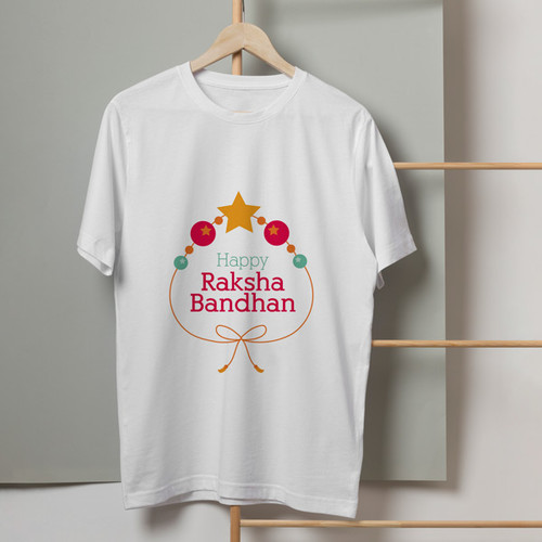 Cute Design Rakhi Printed T-shirt ( L, XL, XXL)