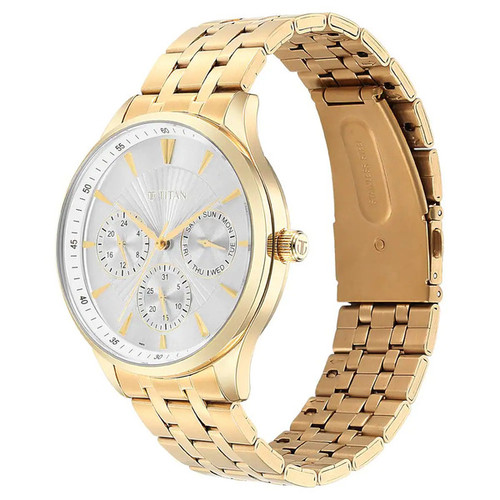 Titan Opulent III Green Dial Multi-function Watch for Men-90127YM04