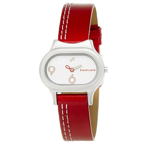 Fastrack Stainless Steel Case White Dial Analog Watch for Women (2394SL01)