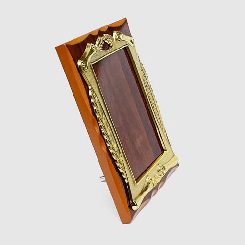 Customizable Wooden Plaque with Gold Plate (Small)