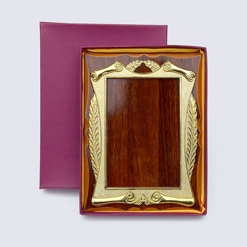 Customizable Wooden Plaque with Gold Plate (Small)