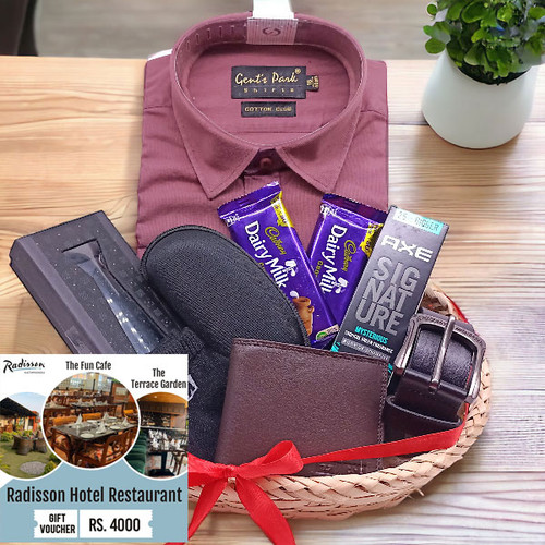Dad Clothing, Accessories with Chocolates & Food Voucher Set