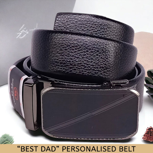 Best Dad Printed Premium Quality Leather Black Belt Best Dad Printed Premium Quality Leather Black Belt