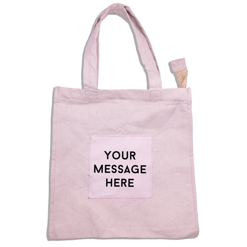 Personalized Message Print Canvas Tote Bag