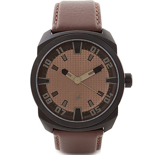 Fastrack Stainless Steel Case Brown Dial Analog Watch for Men (9463AL05)