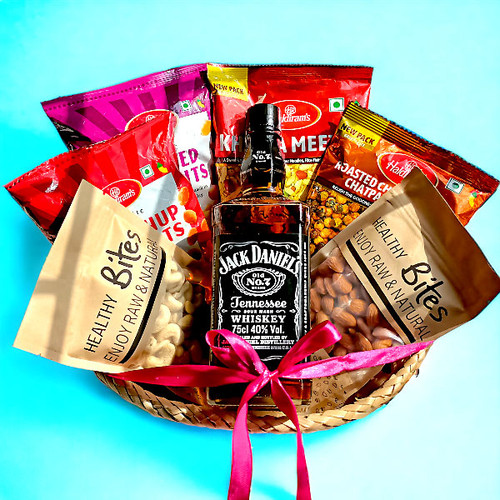Jack Daniel's Whisky With Namkeens & Dry-Nuts Combo