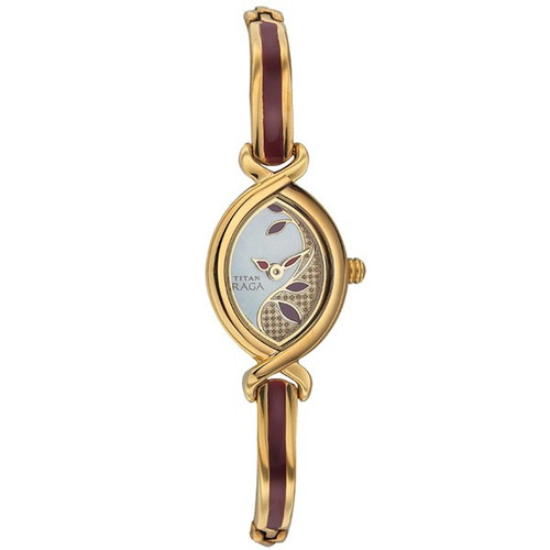 Titan Brass Case Champagne Dial Analog Watch for Women (2251YM24)
