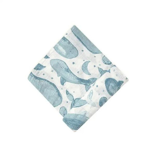 Crane Baby Caspian Single Swaddle Wraps (Whale Print)