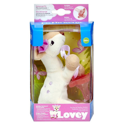 Dr. Brown's Deer Lovey with Pink One-Piece Pacifier