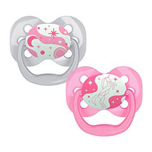 Dr.Brown's  Advantage Pacifiers- Stage 1,Glow in Dark Pink