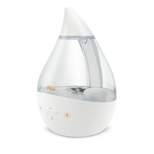 Crane Electronic Ultrasonic Cool Mist Humidifier Drop 2.0 Clear/White(Ee-5306Cw)