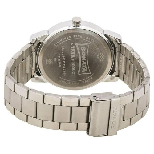 Sonata Knot Blue Dial Watch for Men-77107SM01