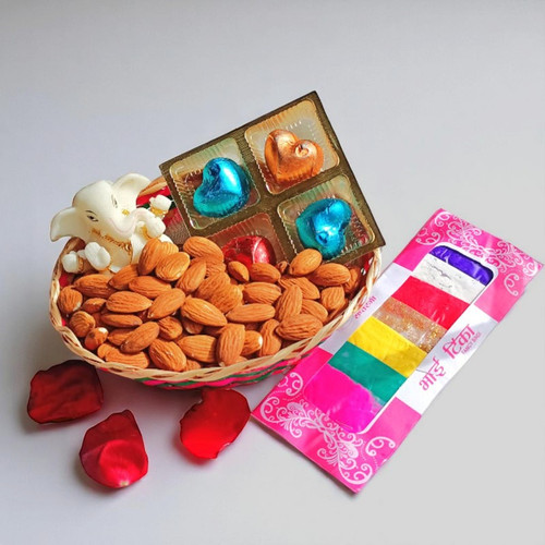 Gourmet Chocolates, Ganesha, Almond & Bhai Tika Combo