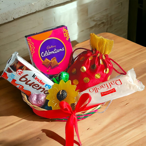 Premium Chocolates, Drynuts in Pouch and Candle Gift Premium Chocolates, Drynuts in Pouch and Candle Gift