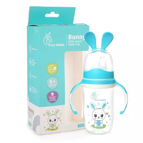 R for Rabbit Bunny Spout Sippy Cup - 240 ml - BLUE