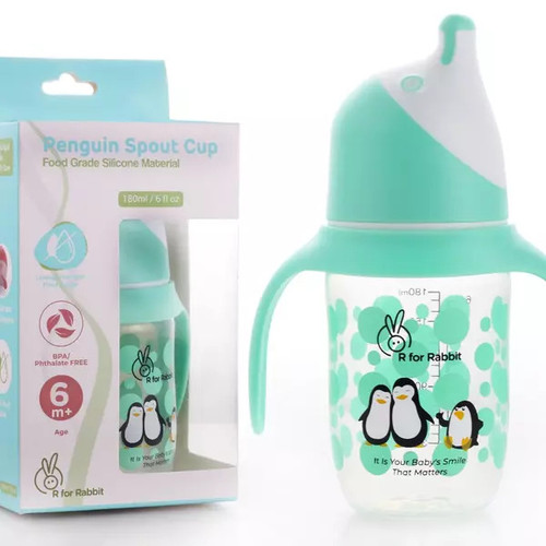 R for Rabbit Penguin Spout Sippy Cup - 180 ml - GREEN