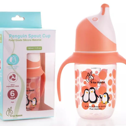 R for Rabbit Penguin Spout Sippy Cup - 180 ml - ORANGE