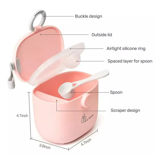 R for Rabbit First Meal Box with spoon - PINK