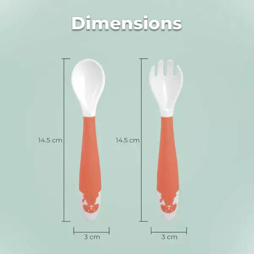 R for Rabbit Safe Feed Duo Spoon Set - ORANGE