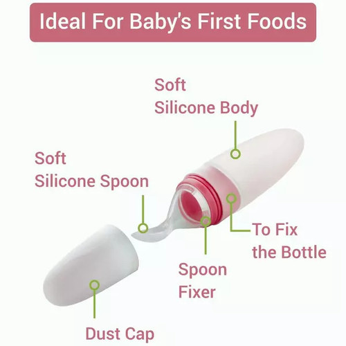 R for Rabbit First Feed Silicon Spoon - RED