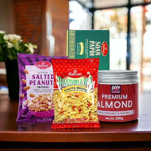 Haldiram's Soan Papdi and Namkeens with Premium Nuts Combo