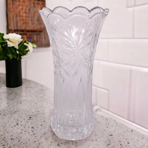 Decorative Crystal Flower Vase 7.5"