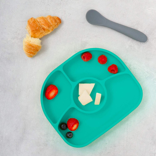 Bbluv Yümi Silicone Plate and Spoon (FDA) Aqua (B0145-A)