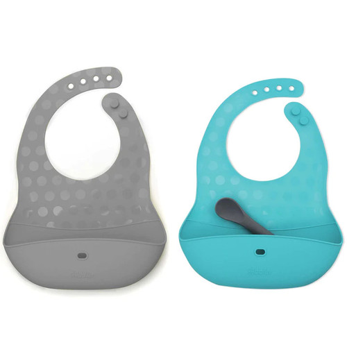 Bbluv Pöket Portable Silicone Feeding Set FDA Aqua or Grey (B0180-A)
