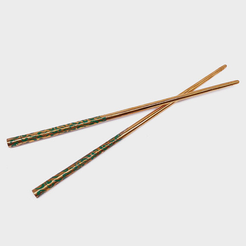 Copper Chopsticks with Traditional Engraving- 1 pair