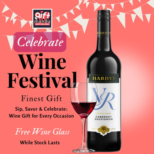 Hardys VR Cabernet Sauvignon Wine with Free Wine Glass