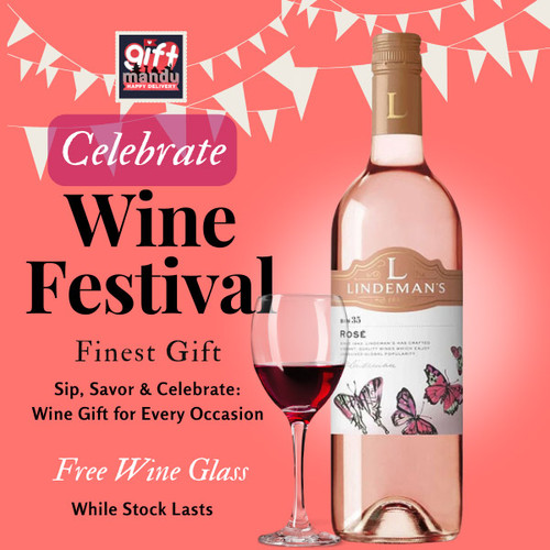 Lindeman's Bin 35 Rose Wine with Complementary Wine Glass