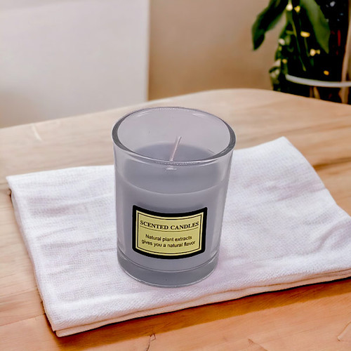 Grey Candle With an Aromatic Essence