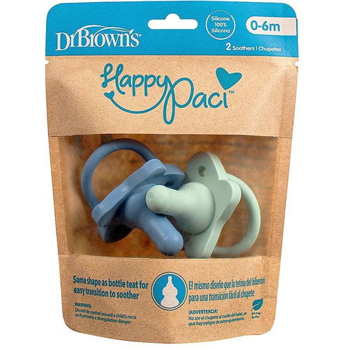 Dr.Brown's HappyPaci Silicone one-piece soother, Blue and green