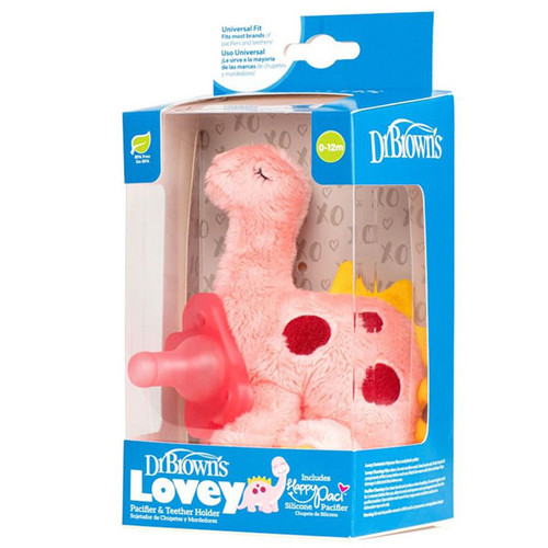 Dr.Brown's Dinosaur Lovey with Pink HappyPaci Silicone ( AC217)