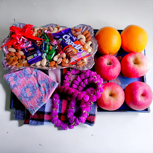Bhai Masala, Fruits and Makhamali Mala Festive Gift