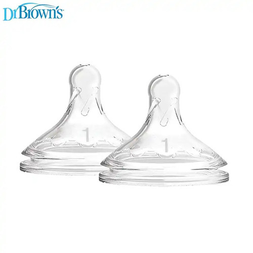Dr.Brown's Level 1 Wide-Neck Silicone Nipple 2-Pack