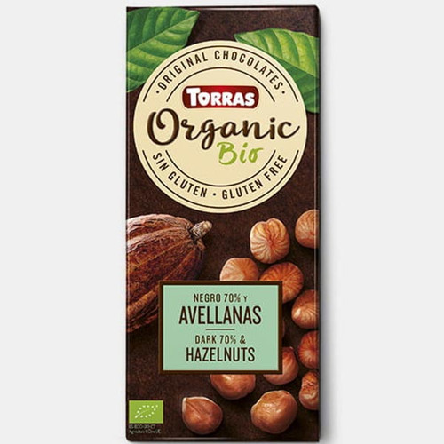 Torras Organic Bio Dark Chocolate 70% Cocoa with Hazelnuts 100 g