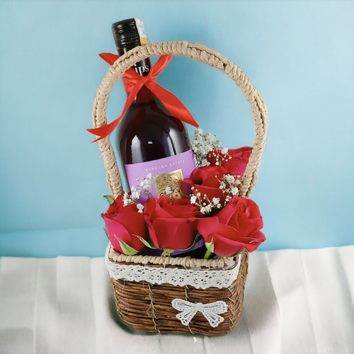 "Wine & Roses Gift Basket"