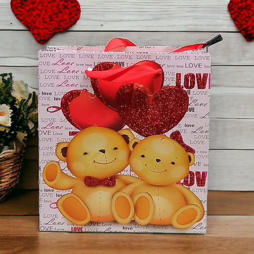 Couple Teddy Love Design Gift Box (1-3 Items)