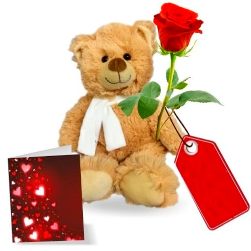 Teddy, Rose & Card Special (Australia Delivery Only)
