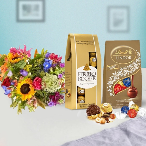 Mixed Flowers with Chocolates (Canada Delivery Only)
