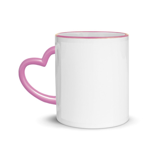 Personalized Pink Heart Shape Handle Mug