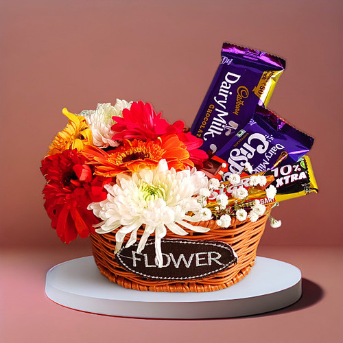 Flower Basket With Chocolates Hamper Occasions Gift to Nepal | Giftmandu