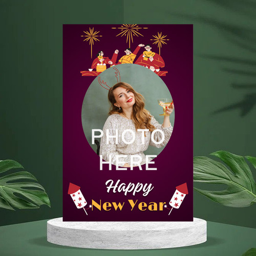 New Year Personalised Photo Print On Greeting Card