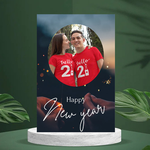 Couple Photo Print Greeting Card New Year Gift
