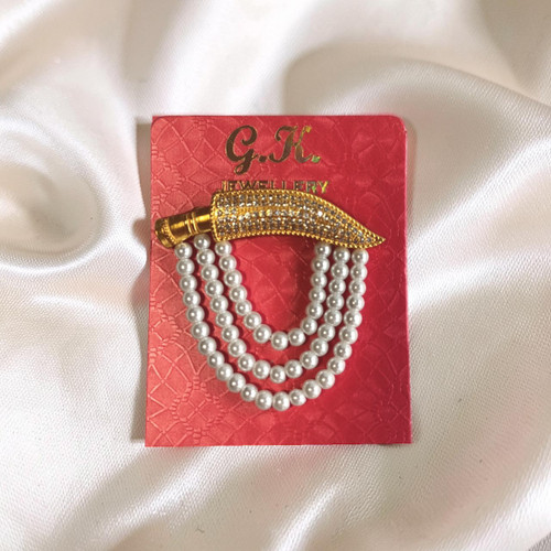 Khukuri White Moti Three Layer Badge