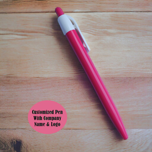 Customised Pink Pen With Black Ink