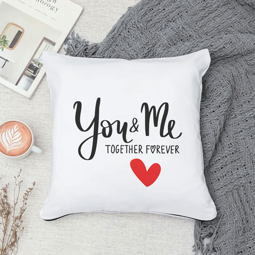 You & Me Together Forever Printed Cushion
