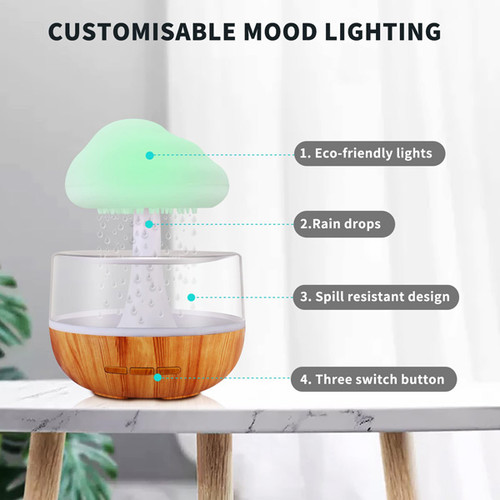 Cloud Rain Humidifier + Night Lamp